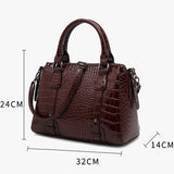 Crocodile Pattern Shoulder Bag Large Capacity Tote