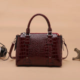 Crocodile Pattern Shoulder Bag Large Capacity Tote