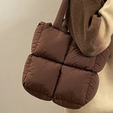 Winter Quilted Nylon Women Shoulder Bag Down Cotton Ladies Handbags
