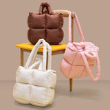 Winter Quilted Nylon Women Shoulder Bag Down Cotton Ladies Handbags