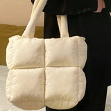 Winter Quilted Nylon Women Shoulder Bag Down Cotton Ladies Handbags