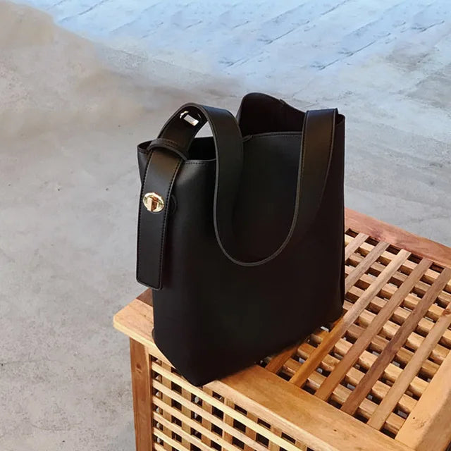 Winter Bucket Bag for Women PU Leather Shoulder Bag Large Capacity Crossbody Sho