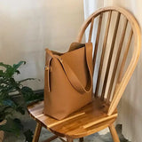 Winter Bucket Bag for Women PU Leather Shoulder Bag Large Capacity Crossbody Sho
