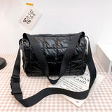 Winter Space Cotton Shoulder Bags For Women Wide Shoulder Strap Ladies Handbags
