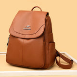 Winter Women Soft Leather Backpacks Large Capacity School Bags for Teenage Girls