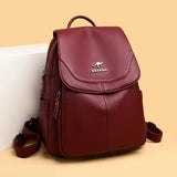 Winter Women Soft Leather Backpacks Large Capacity School Bags for Teenage Girls