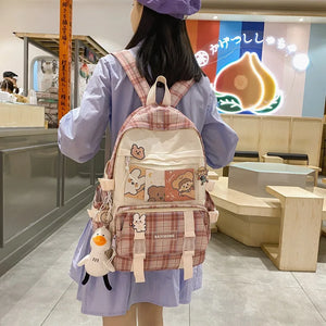 Woman Canvas Backpack Lightweight Candy Colors Laptop Outdoor Travel Bags