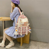 Woman Canvas Backpack Lightweight Candy Colors Laptop Outdoor Travel Bags