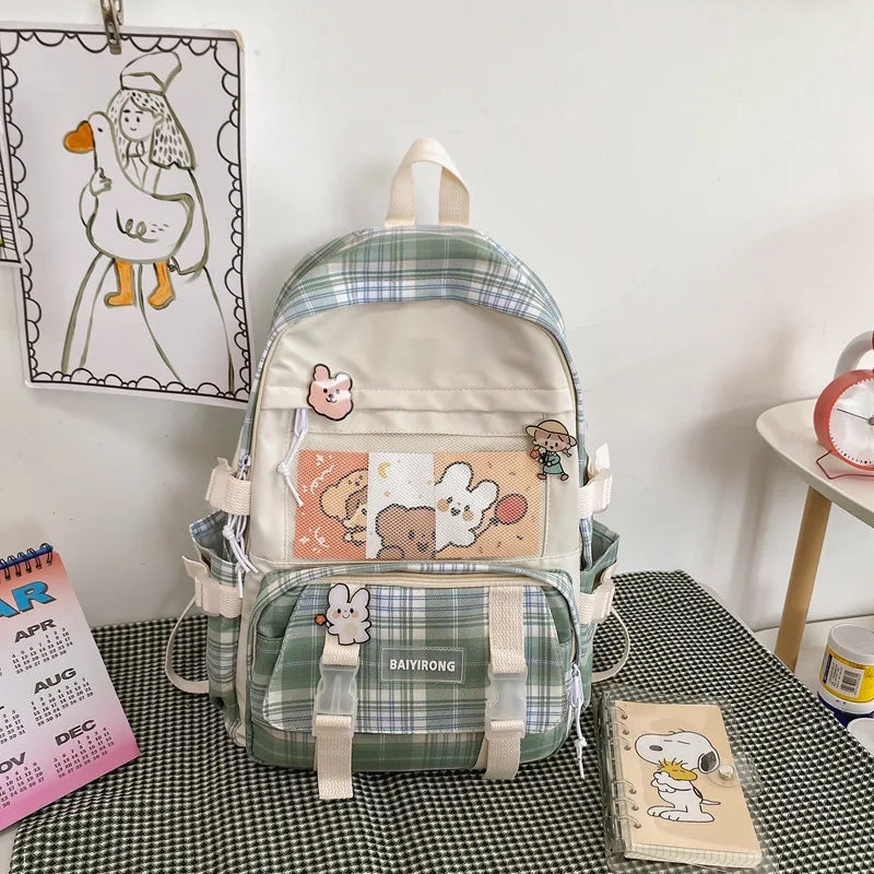 Woman Canvas Backpack Lightweight Candy Colors Laptop Outdoor Travel Bags