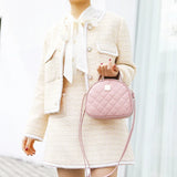 Leather Shoulder Bag Round Small Handbag Crossbody Bag