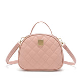 Leather Shoulder Bag Round Small Handbag Crossbody Bag
