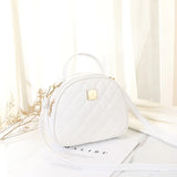 Leather Shoulder Bag Round Small Handbag Crossbody Bag