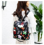 Women Backpack with Flower Print Soft School Bags for Teenage Girls