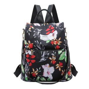 Women Backpack with Flower Print Soft School Bags for Teenage Girls