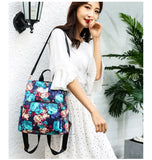 Women Backpack with Flower Print Soft School Bags for Teenage Girls