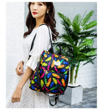 Women Backpack with Flower Print Soft School Bags for Teenage Girls