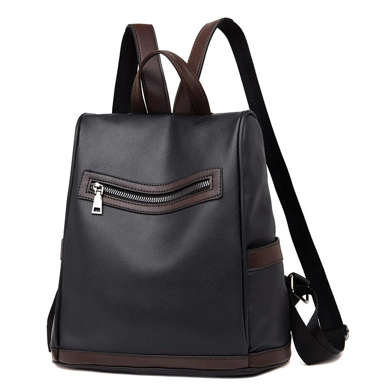 Women Backpack PU Leather Brown Anti-theft Ladies Backpacks School Bag