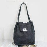 Canvas Tote Bag Corduroy Shopping Eco Handbag Female Shoulder Reusable Shopper