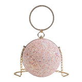 Colorful Crystal Diamonds Round Ball Shaped Clutch Wedding Purse