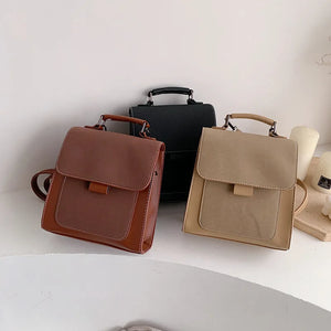 Women Backpack Female High Leather School Bags Teenage Girls Rucksack