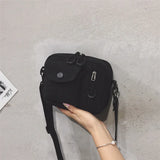 Korean Japanese Style Canvas Shoulder Bag Small Crossbody Mobile Phone Bag