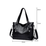 Winter Pu Leather Shoulder Bag Zipper Handbags Purse