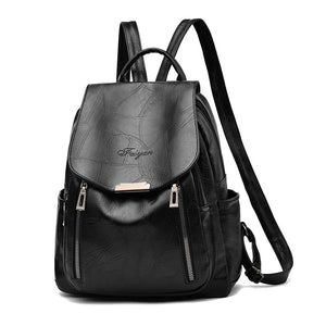 Vintage Leather Backpack for Women Girls Travel Bagpack