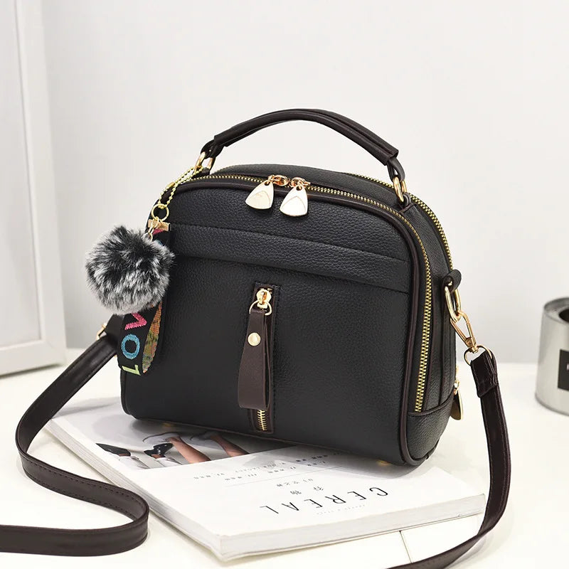 Small Women Leather Handbag Flap Crossbody Messenger Bag