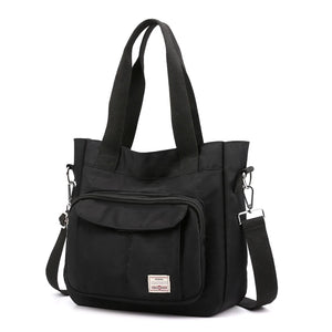 Women Nylon Tote Shoulder Crossbody Bag Retro Solid
