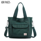 Women Nylon Tote Shoulder Crossbody Bag Retro Solid