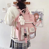 Waterproof Candy Colors Backpack for Teenage Girl Travel Rucksack KL1146