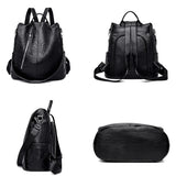 Waterproof Leather Backpack for Women Multifunction Travel Bag