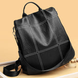 Waterproof Leather Backpack for Women Multifunction Travel Bag