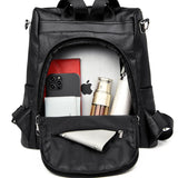 Waterproof Leather Backpack for Women Multifunction Travel Bag