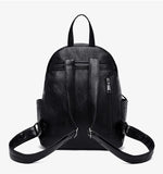 Women's PU Leather School Backpack Multifunctional Small Bag