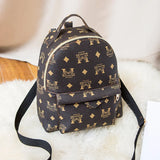 Women's Retro PU Leather Backpack Handbag Lettered Pattern Mobile Phone Bag