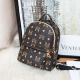 Women's Retro PU Leather Backpack Handbag Lettered Pattern Mobile Phone Bag