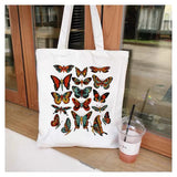 Canvas Shoulder Bag Flower Frog Female Handbag Large Capacity Reusable Shopping