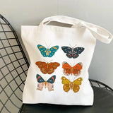 Canvas Shoulder Bag Flower Frog Female Handbag Large Capacity Reusable Shopping