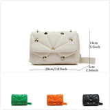 Rivet Quilted Crossbody Bag Small Flap Shoulder Bag