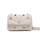 Rivet Quilted Crossbody Bag Small Flap Shoulder Bag