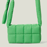 Women's Quilted Shoulder Bag Canvas Padded Crossbody Bag