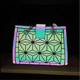 Women's Rhombic Shoulder Bag Luminous Cross Chain Underarm Bag