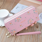 Women's Double Deck Zip Wallet Handhold Bag