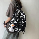 Cow Print Girl Backpack School Bag Travel Shoulder Bag