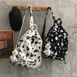 Cow Print Girl Backpack School Bag Travel Shoulder Bag