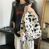 Cow Print Girl Backpack School Bag Travel Shoulder Bag