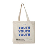 YOUTH Letters Print Women Canvas Shopping Bag Cotton Cloth Shoulder Bag