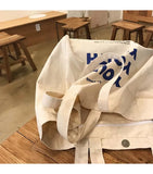 YOUTH Letters Print Women Canvas Shopping Bag Cotton Cloth Shoulder Bag