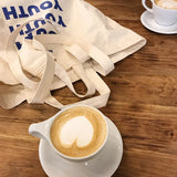 YOUTH Letters Print Women Canvas Shopping Bag Cotton Cloth Shoulder Bag